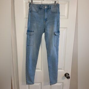 H&M Light Blue Skinny Cargo Jeans